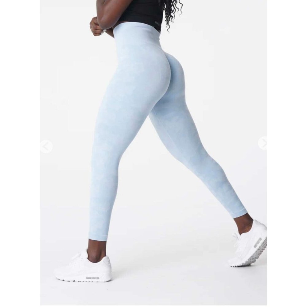 Nvgtn Icy Blue Camo Seamless Leggings Women's Size Small